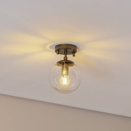 Opviq Atmaca 10215 ceiling lamp, antique gold, clear glass, Ø 15 cm