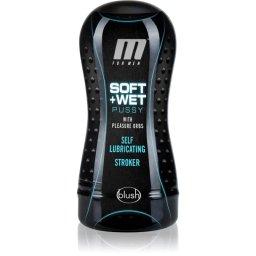 Blush M M Soft and Wet Pussy flesh Male Masturbator Blue 17,8 cm