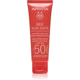 Apivita Bee Sun Safe Anti-Spot and Anti-Age Tinted Face Cream SPF50 Protective Tinted Cream for Face SPF 50 shade Natural 50 ml