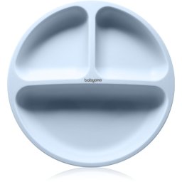 BabyOno Siilicone Plate 6m+ divided plate with suction cup Blue 1 pc
