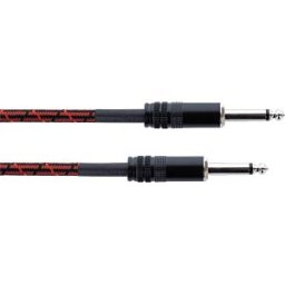 CORDIAL EI 7,5 PP-TW-RD - Audio cable, 6.3-mm mono jack, black/red textile sheathing, 7.5