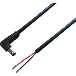 BKL 076103 - DC cable angled connector, 2.5/5.5 mm, 2.0 m, 48 V, black