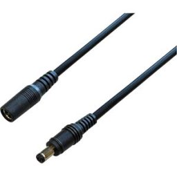 BKL 076109 - DC cable plug connector, 2.5/5.5 mm, 5.0 m, 48 V, black