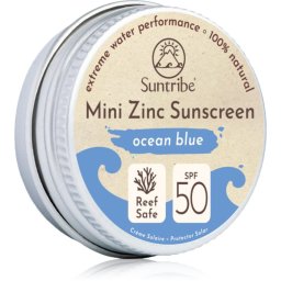 Suntribe Mini Zinc Sunscreen Mineral Protection Face and Body Cream SPF 50 Ocean Blue 15 g