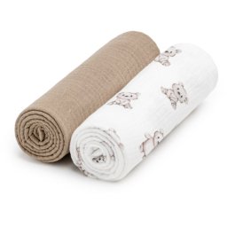 T-TOMI BIO Muslin Diapers cloth nappies Teddy 65x65 cm 2 pc