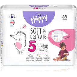 BELLA Baby Happy Soft&Delicate disposable nappies with absorbent channels Junior 11-18 kg 38 pc