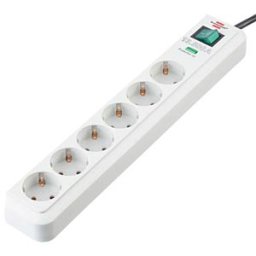 BRENNENSTUHL EL 6-FACH BS-LG - Six-way socket outlet w. lightning arrester, light grey