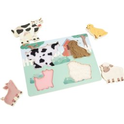 eliNeli Touching Puzzle Farm activity puzzle toy wooden 12m+ 5 pc