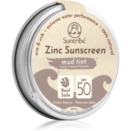 Suntribe Zinc Sunscreen Mineral Protection Face and Body Cream SPF 50 Mud Tint 45 g
