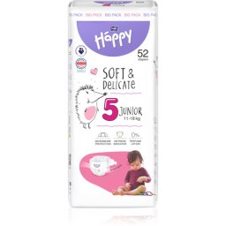 BELLA Baby Happy Soft&Delicate disposable nappies with absorbent channels 11-18 kg 52 pc