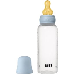 BIBS Anti-Colic Baby Bottle Latex anti-colic bottle with rubber teat Baby Blue 270 ml