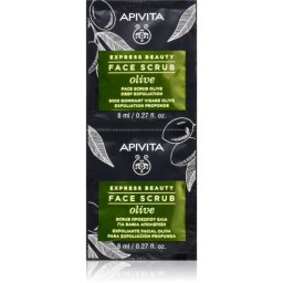 Apivita Express Beauty Exfoliating Face Scrub Olive Intensive Cleansing Peeling for the face 2 x 8 ml