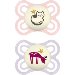 MAM Perfect Night 0+ months dummy Pink/ Purple 2 pc