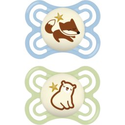 MAM Perfect Night 0+ months dummy Blue/ Green 2 pc