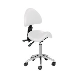 Saddle Chair with Back Support - 550-690 mm - 150 kg - White