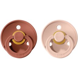BIBS Colour Natural Rubber Size 2: 6+ months dummy Woodchuck / Blush 2 pc