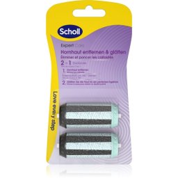 Scholl Expert Care File & Smooth Replacement Heads For Electronic Foot File 2-in-1 2 pc