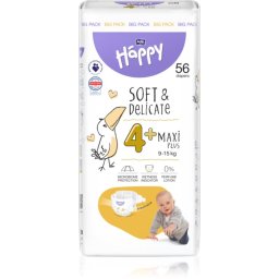 BELLA Baby Happy Soft&Delicate disposable nappies with absorbent channels Maxi Plus 9-15 kg 56 pc