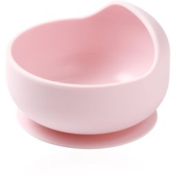 BabyOno Siilicone Plate 6m+ silicone bowl with suction cup 6 m+ Pink 1 pc
