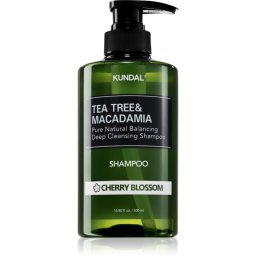 KUNDAL Tea Tree & Macadamia Cherry Blossom Deep Cleanse Clarifying Shampoo with a refreshing effect 500 ml