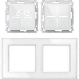 HOMEMATIC IP HMIP WGSWGTC-GF2 - Set 1x glass push-button + thermostat CO2 + frame, 2-gang