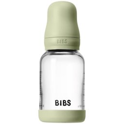 BIBS Baby Glass Bottle Silicone anti-colic bottle with a silicone spout Sage 120 ml