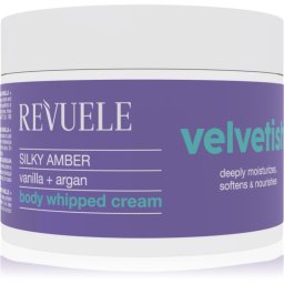 Revuele Velvetish Silky Amber Body Whipped Cream Moisturizing Body Cream Vanilla + Argan 300 ml