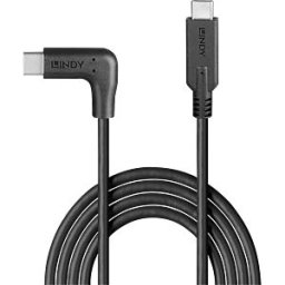 LINDY 32019 - USB 10-Gbps cable, A connector to C connector, 90° angled, 1.5 m