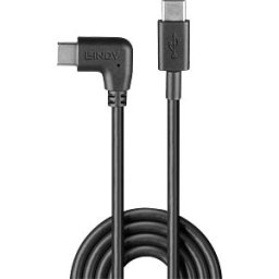 LINDY 32005 - USB 480-Mbps cable, USB-C connector to USB-C connector, 90° righ