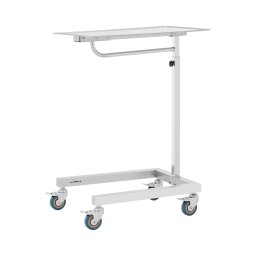 Instrument Trolley - 4 wheels - 60 x 40 cm - height adjustable - stainless steel / rubber