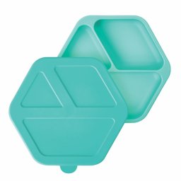 Tiny Twinkle Silicone Plate divided plate with lid Mint 1 pc