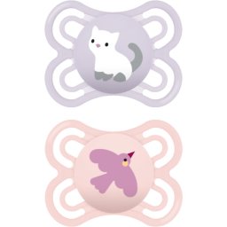 MAM Perfect 0+m, dbl box dummy Pink/ Purple 2 pc