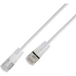SLIM LUUTL7.5WT - Patch cable, Cat.6a, U/UTP, SLIM, translucent, 7.5 m, white