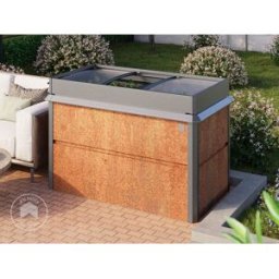 PRIMEYARD 150 x 85 x 77 cm Raised garden bed, corten steel, rust-like finish, incl. cold frame attachment and slug protection - (GFPV00794)