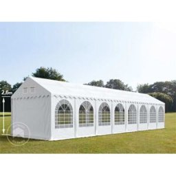 TOOLPORT 4x24m 2.6m Sides Marquee / Party tent w. ground frame, PVC 1400, white - (581801)