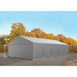 TOOLPORT 5x10 Storage Tent / Shelter w. ground frame, PVC 750, grey - (7170)