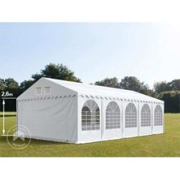 TOOLPORT 6x10m 2.6m Sides Marquee / Party tent w. ground frame, PVC 1400, white - (7547BL)