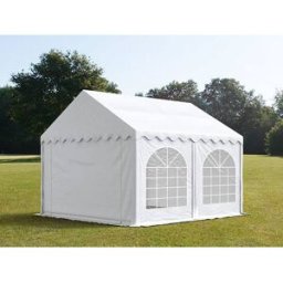 TOOLPORT 3x3m Marquee / Party tent w. ground frame, PVC 750, white - (7261)