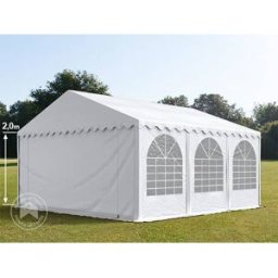 TOOLPORT 5x6m Marquee / Party tent w. ground frame, PVC 800, white - (7913)
