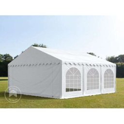 TOOLPORT 6x6m Marquee / Party tent w. ground frame, PVC 750, white - (7311)