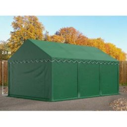 TOOLPORT 3x6 Storage Tent / Shelter w. ground frame, PVC 750, dark green - (7235)