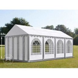 TOOLPORT 4x8m Marquee / Party tent w. ground frame, PVC 800, grey-white - (5370)