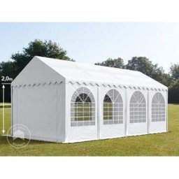 TOOLPORT 4x8m Marquee / Party tent w. ground frame, PVC 800, white - (7852)