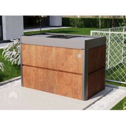 PRIMEYARD 150 x 85 x 77 cm Raised garden bed, corten steel, rust-like finish, incl. cold frame attachment - (GFPV00793)