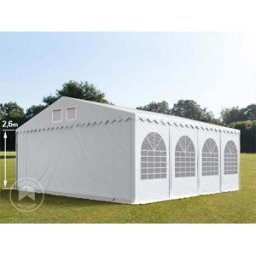 TOOLPORT 8x8m 2.6m Sides Marquee / Party tent w. ground frame, PVC 800, white - (5200)