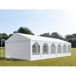 TOOLPORT 5x12m Marquee / Party tent w. ground frame, PVC 800, white - (5360)