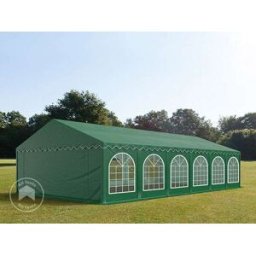 TOOLPORT 6x12m Marquee / Party tent w. ground frame, PVC 750, dark green - (7286)