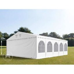 TOOLPORT 7x10m 2.6m Sides Marquee / Party tent w. ground frame, PVC 1400, white - (7555)
