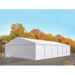 TOOLPORT 8x12 Storage Tent / Shelter w. ground frame, PVC 750, white - (7255)