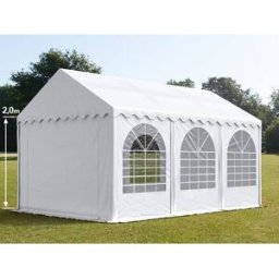TOOLPORT 3x6m Marquee / Party tent w. ground frame, PVC 800, white - (7838)